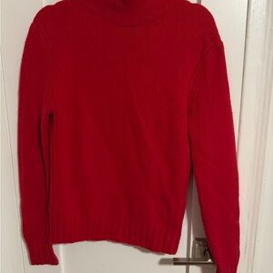 Red Jcrew Turtleneck Sweater - Women's Cozy Knit